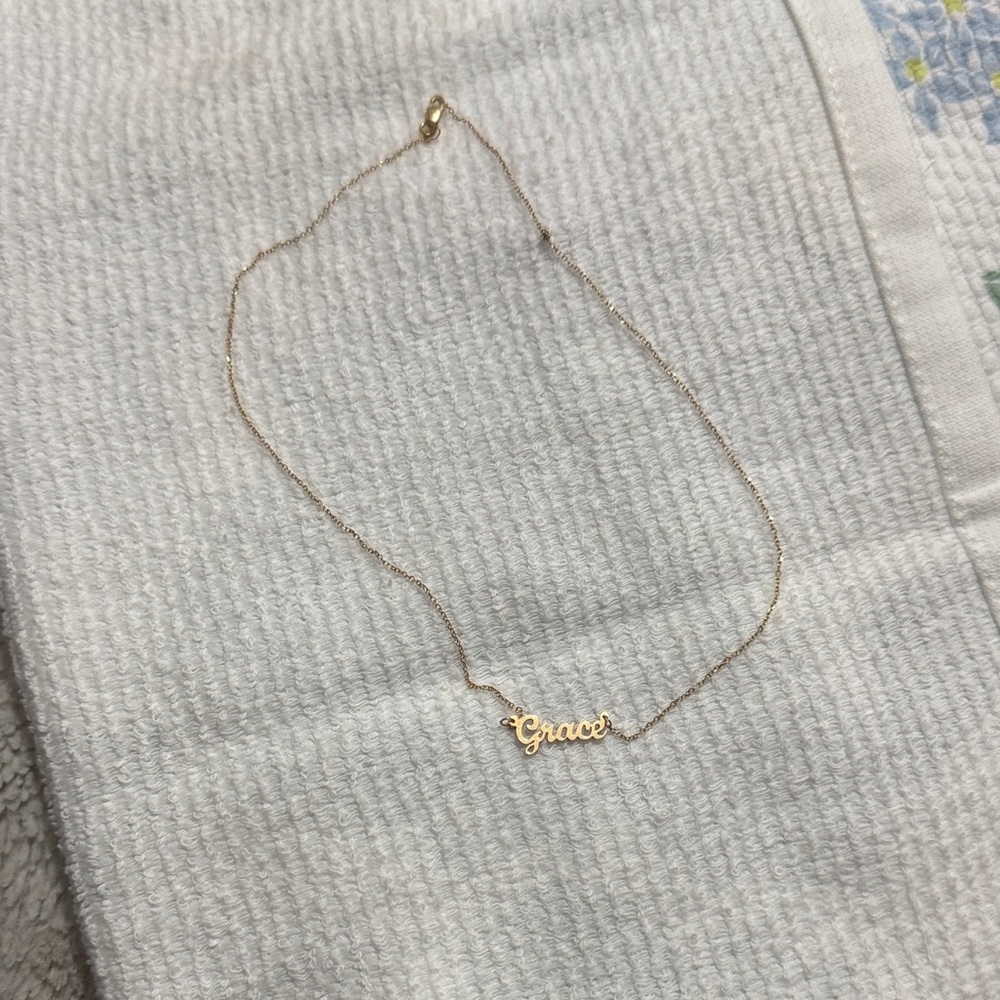 Grace Script Name Necklace in 14k Gold - Women Jewelry